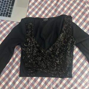 Wrap Sequin Top